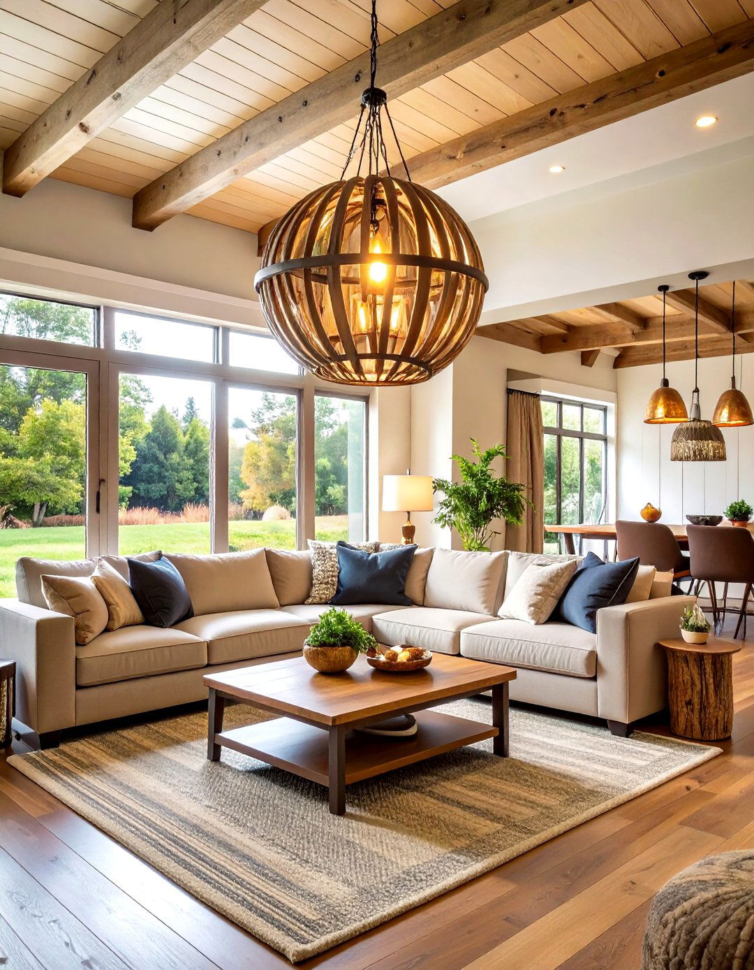 The Farmhouse Orb Chandelier - 30 living room chandelier ideas