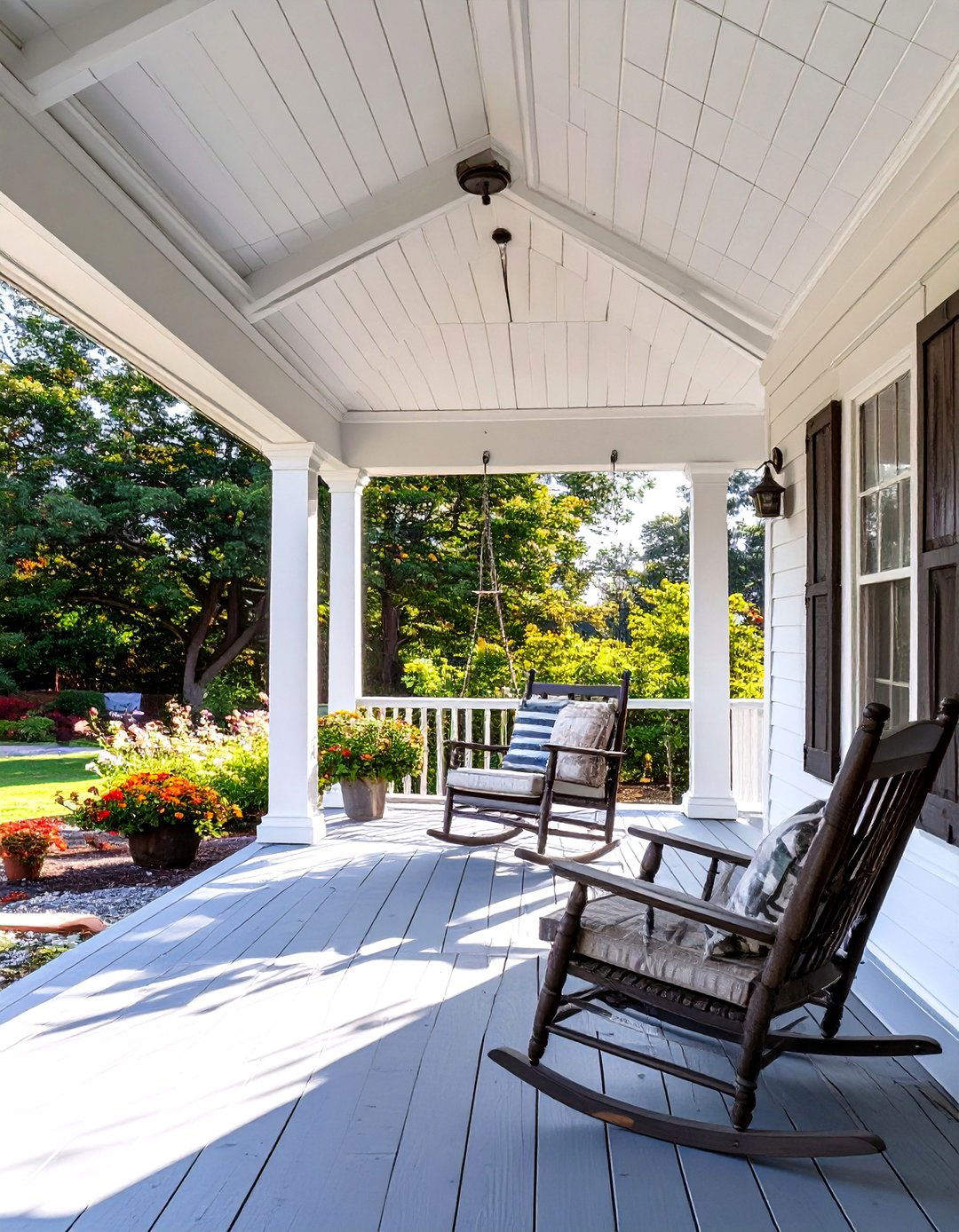 The Farmhouse Porch Extension - 30 covered patio backyard patio ideas