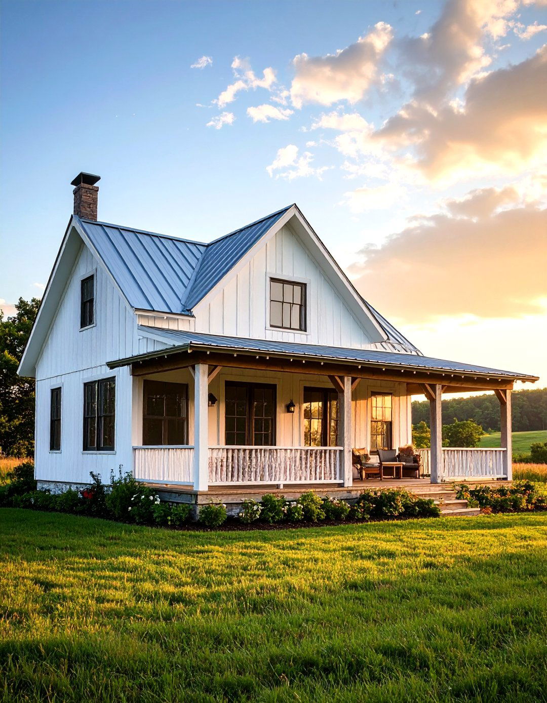 The Farmhouse Porch with a Metal Roof - 30 front porch roof ideas