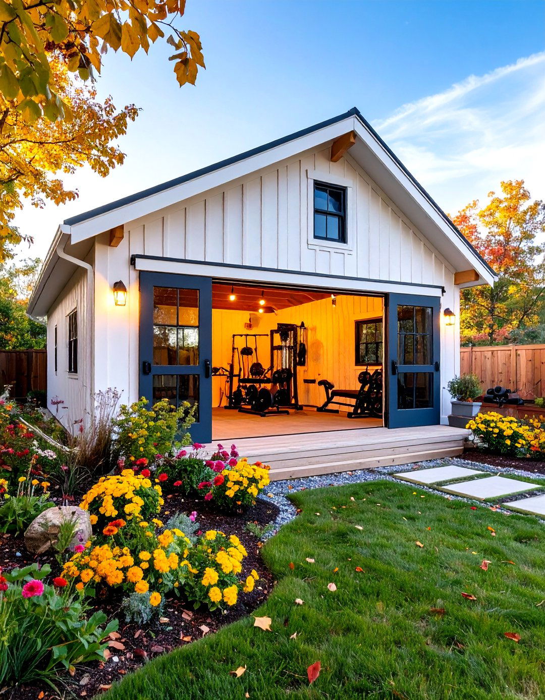 The Farmhouse Style Gym Barn - 30 backyard gym ideas