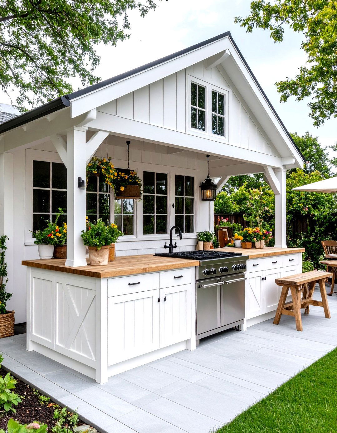 The Farmhouse Style Outdoor Kitchen - 30 diy outdoor kitchen ideas