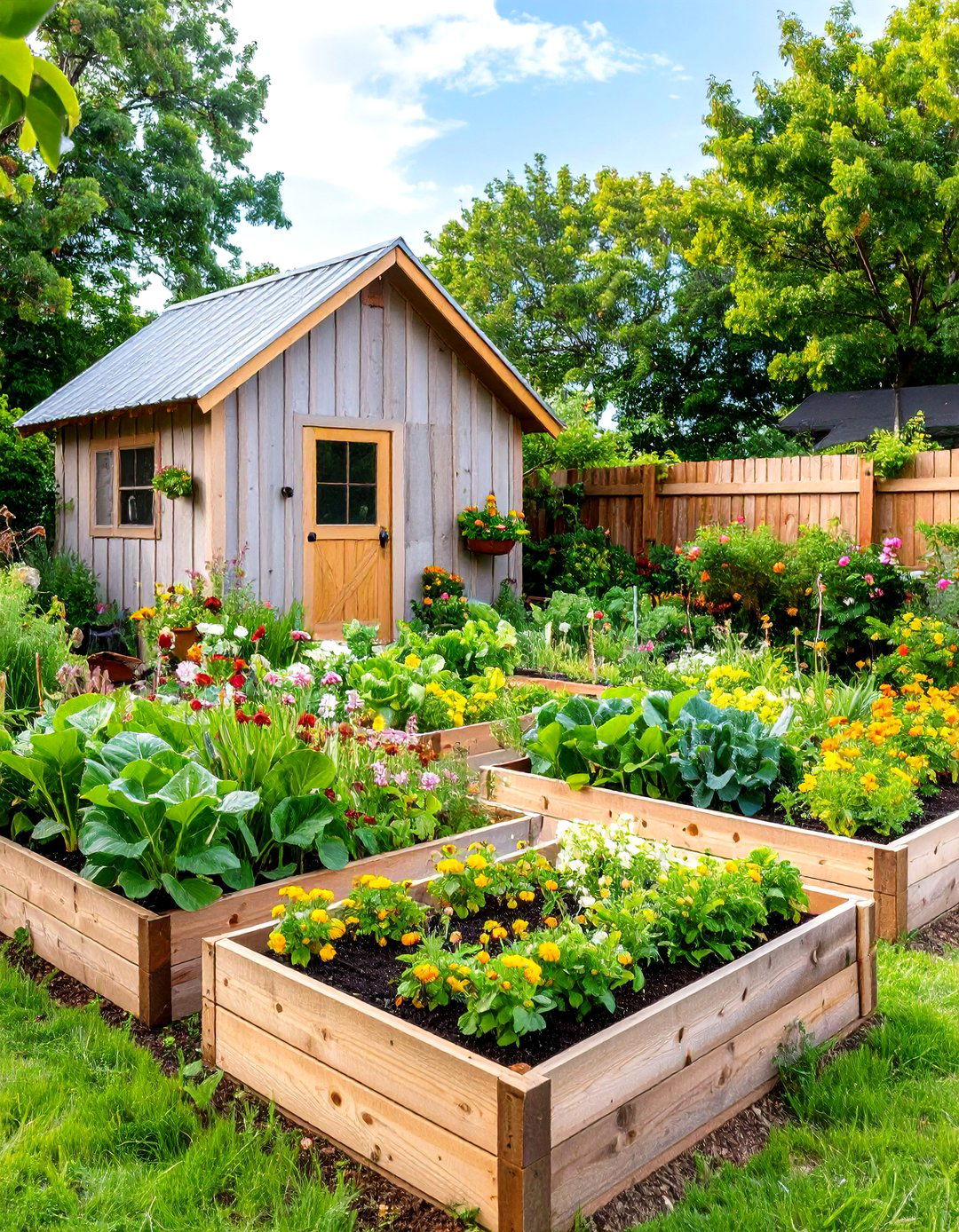 The Farmhouse Style Potting Shed and Garden - 30 backyard ideas texas