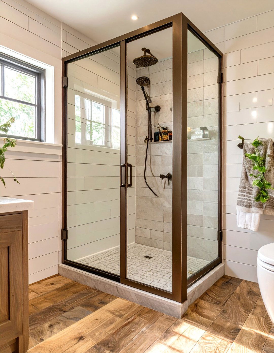 The Farmhouse Style Shower Enclosure - 30 bathroom shower remodel ideas
