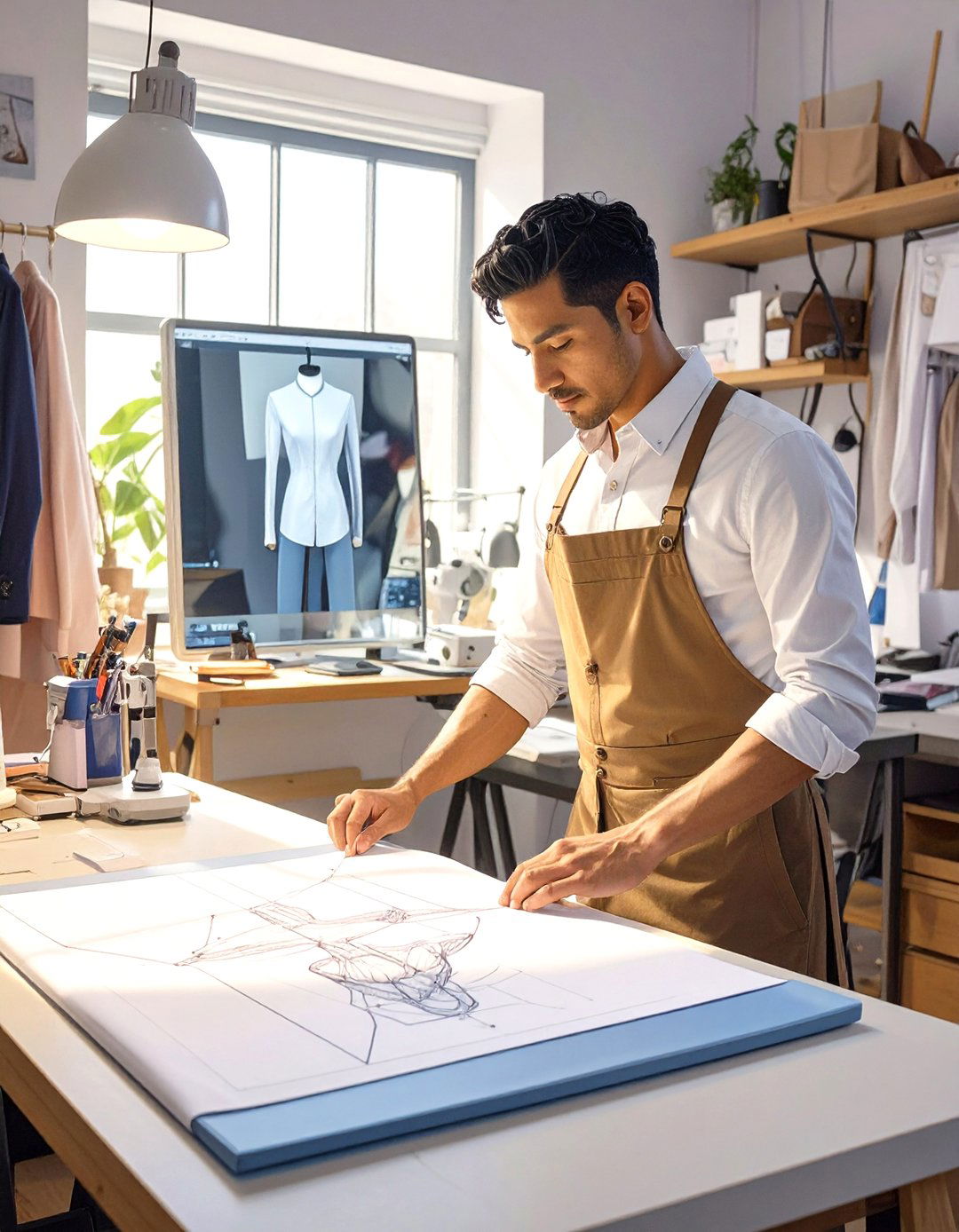 The Fashion Designers AI Atelier - 30 ai home office setup ideas