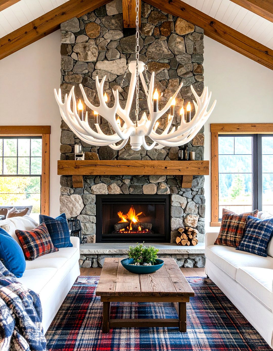 The Faux Antler Chandelier - 30 living room chandelier ideas
