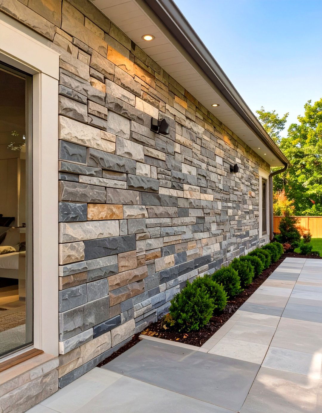 The Faux Stone Panel Wall - 30 backyard wall ideas