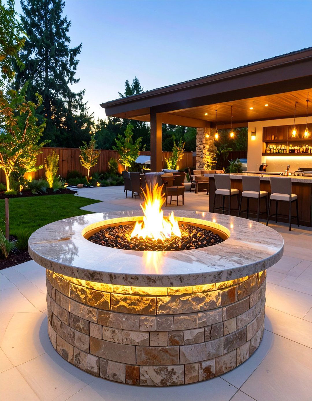 The Fire Pit Combination Outdoor Bar - 30 modern outdoor bar ideas