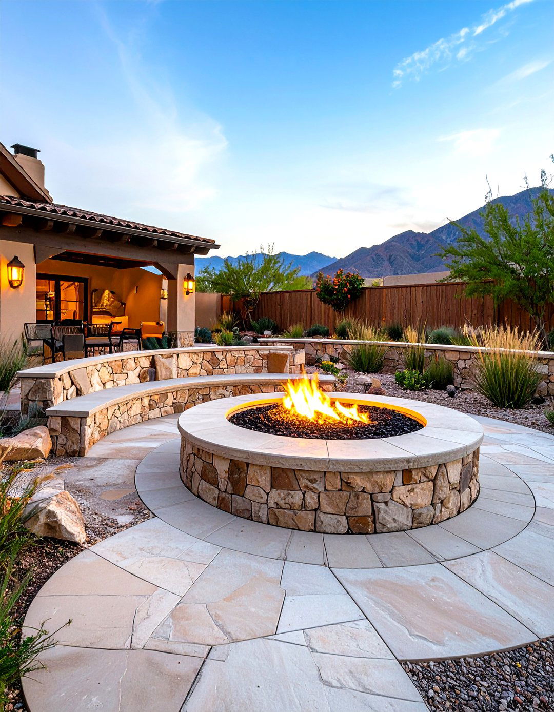 The Fire Pit Conversation Area - 30 desert landscaping ideas