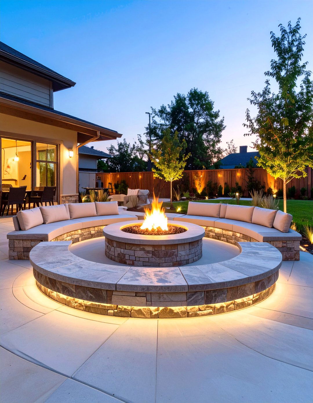 The Fire Pit Conversation Deck - 30 cool deck ideas