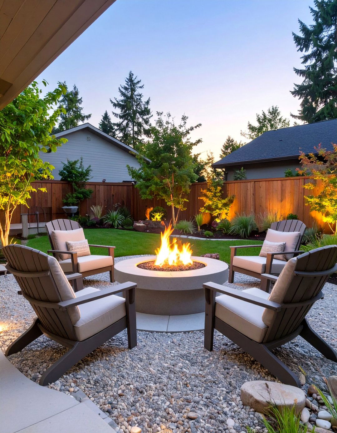 The Fire Pit Conversation Hub - 30 ai small backyard design ideas