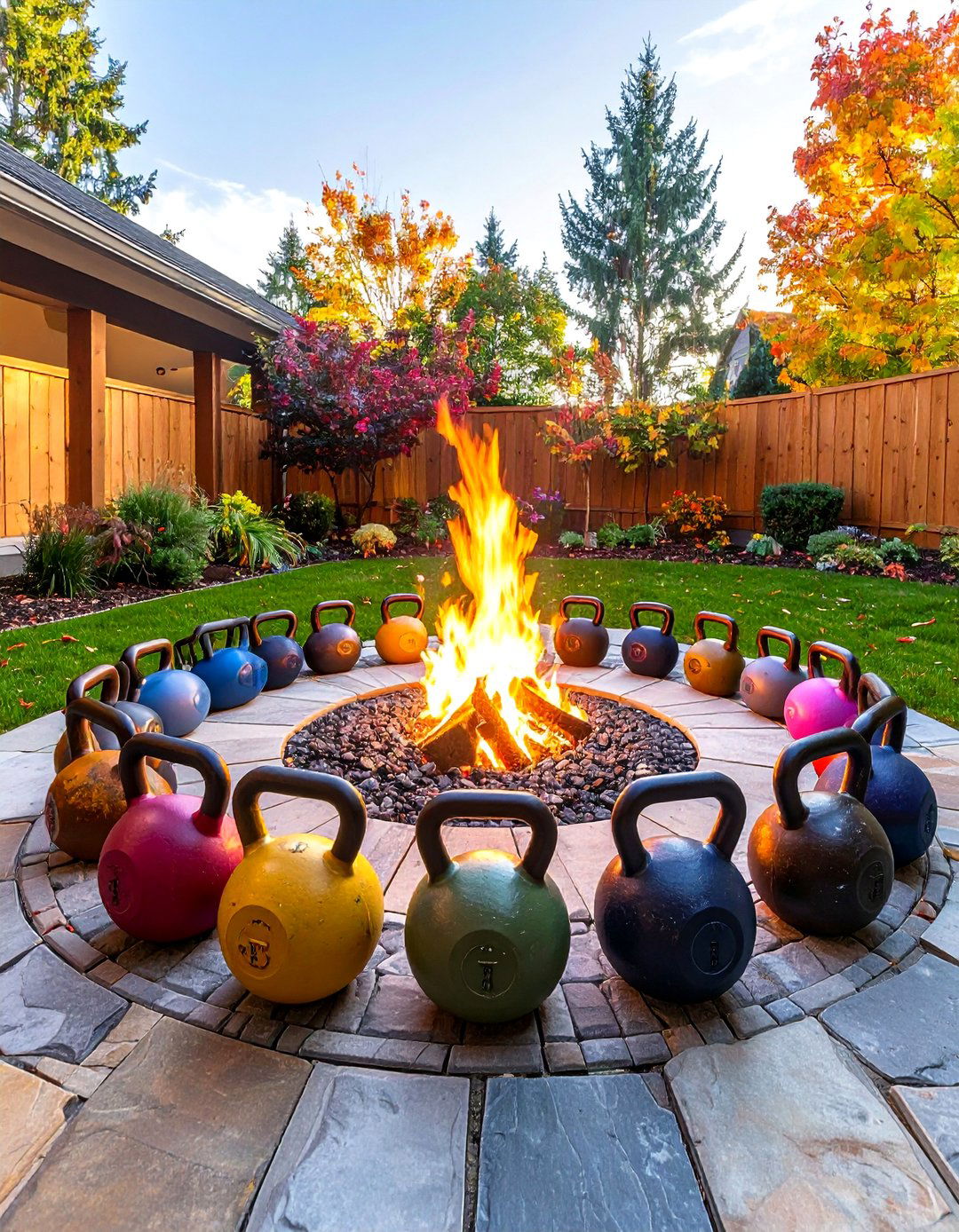 The Fire Pit Fitness Circle - 30 backyard gym ideas