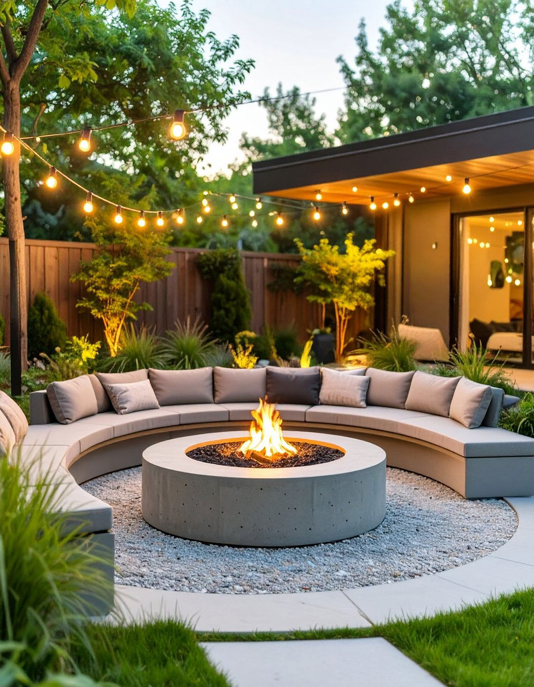 The Fire Pit Focus Yard - 30 modern small backyard ideas
