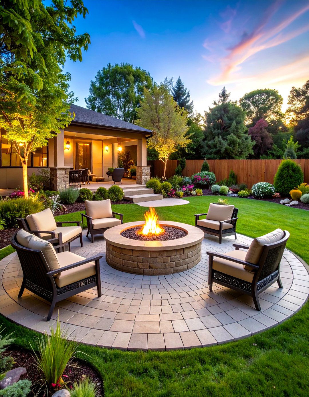 The Fire Pit Gathering Circle - 30 layout landscape design plans ideas