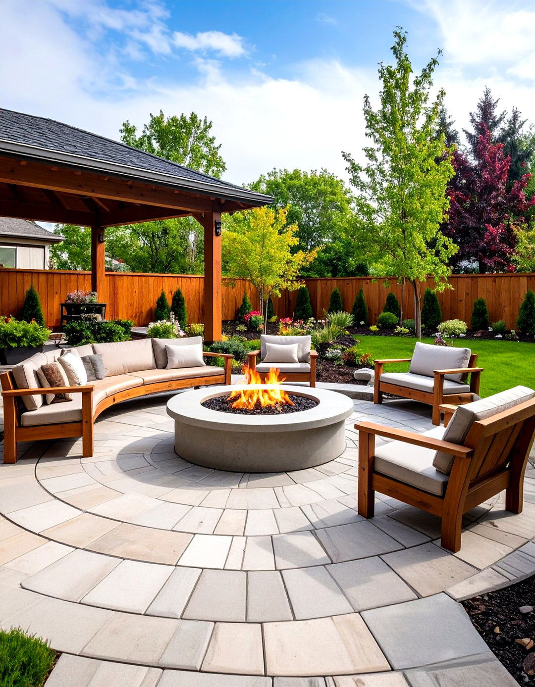 The Fire Pit Gathering Circle - 30 landscaping backyard ideas
