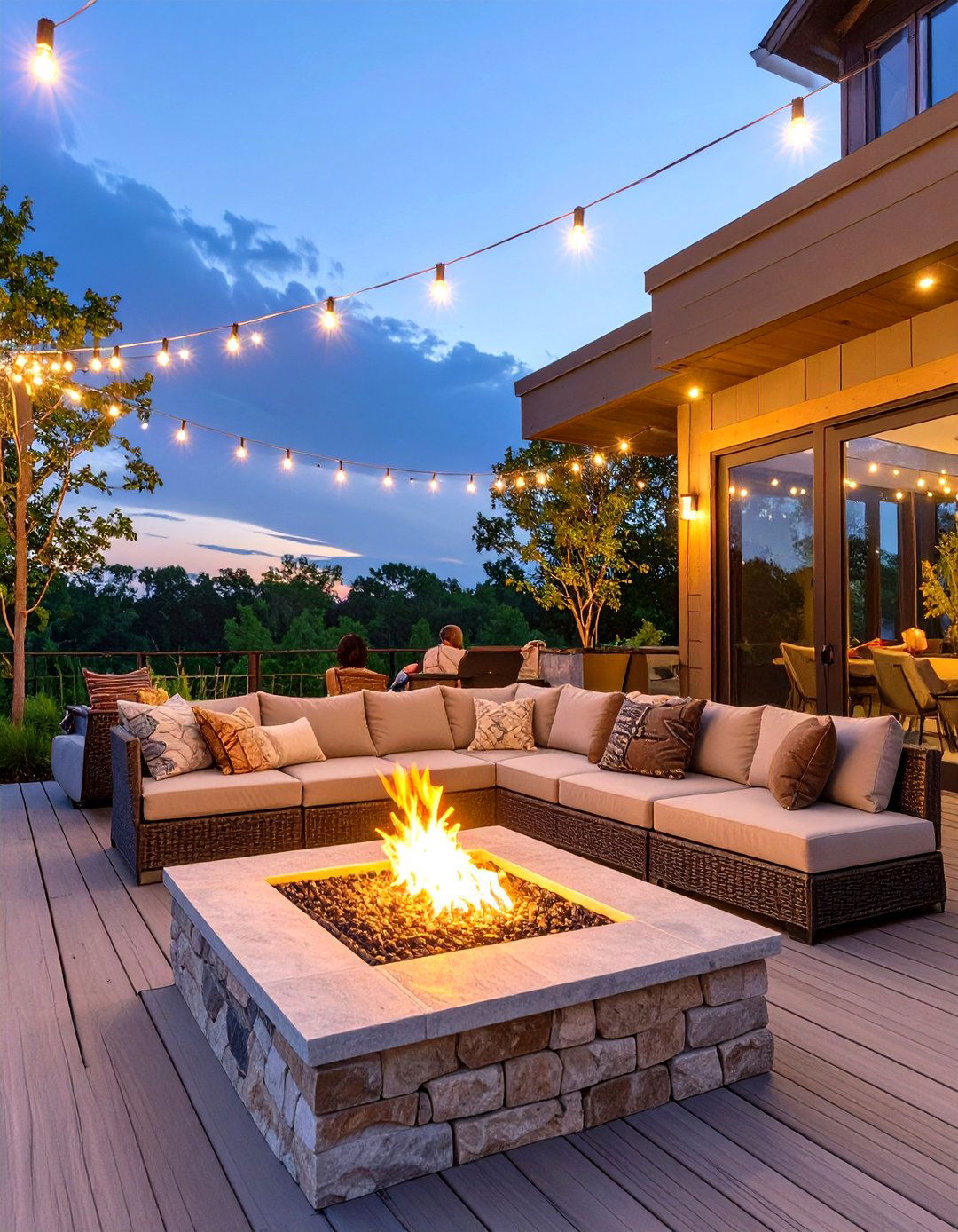 The Fire Pit Gathering Point - 30 elevated deck ideas