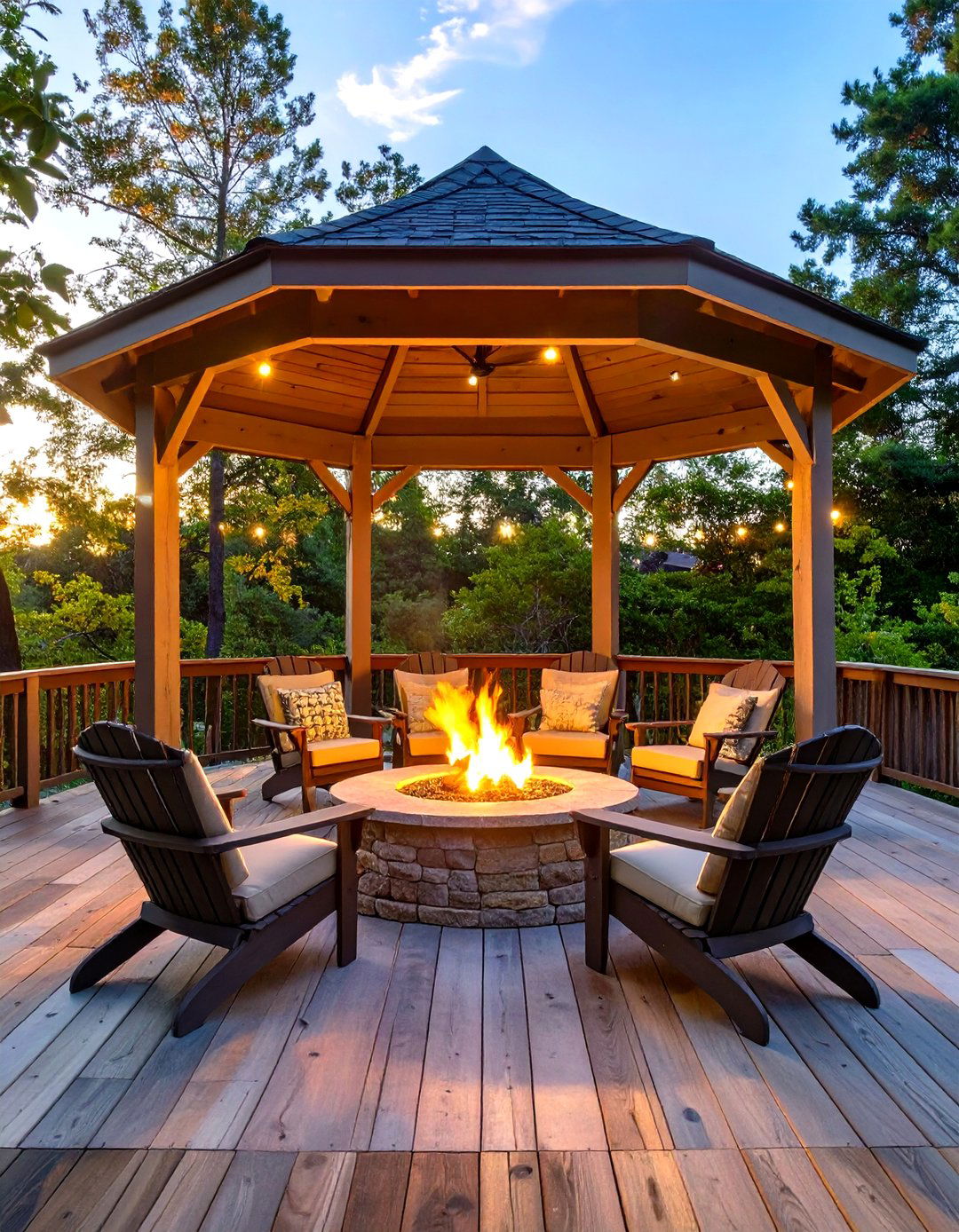 The Fire Pit Gazebo Centerpiece - 30 gazebo on deck ideas
