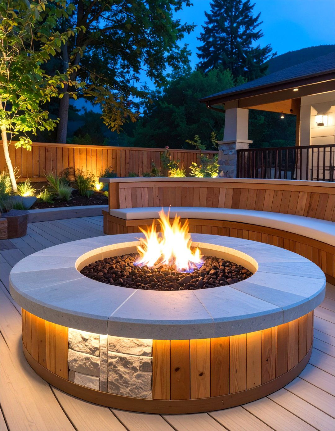 The Fire Pit Surround Bench - 30 deck bench ideas