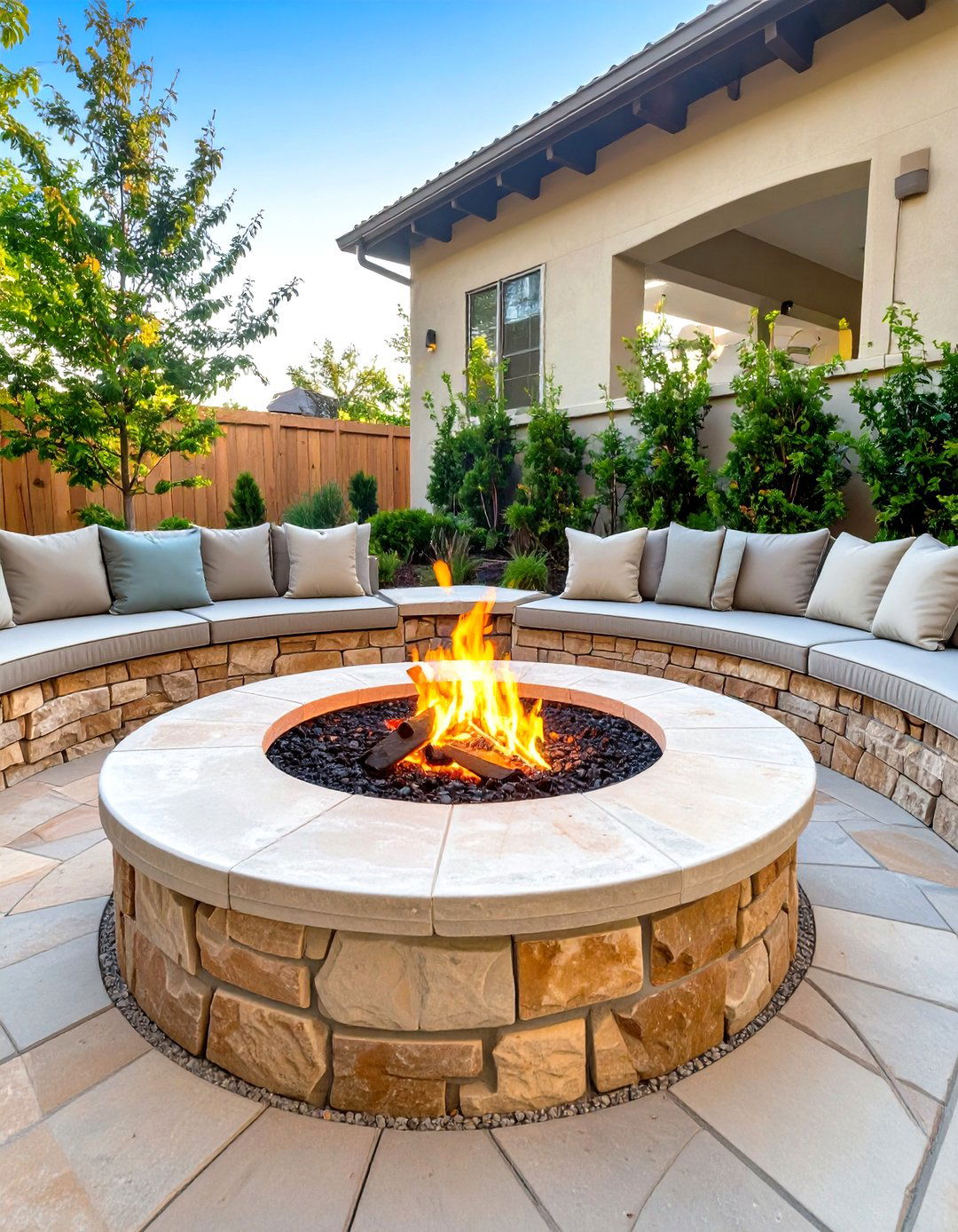 The Fire Pit as a Central Hub - 30 no grass backyard ideas