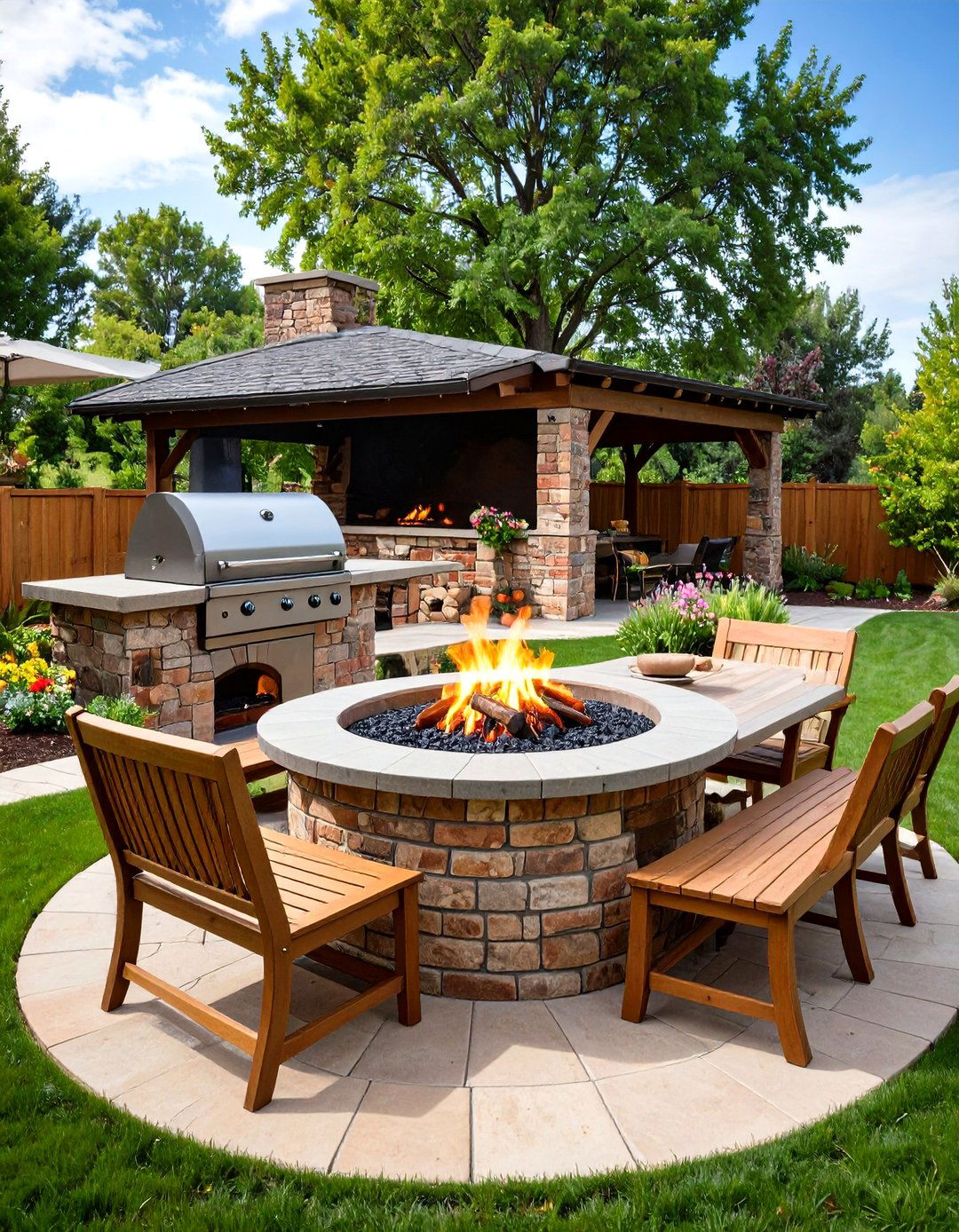 The Fire Pit with a Pizza Oven - 30 fire pit backyard ideas