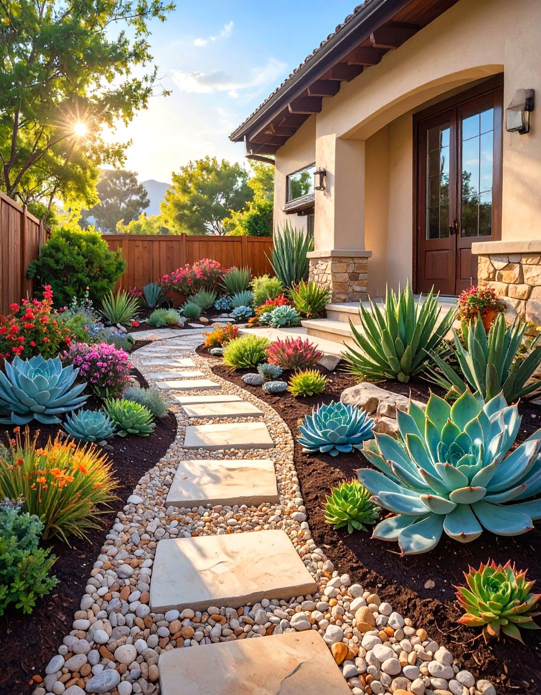 The Fire Resistant Landscape with Gravel and Succulents - 30 low maintenance front yard landscaping ideas with rocks and mulch