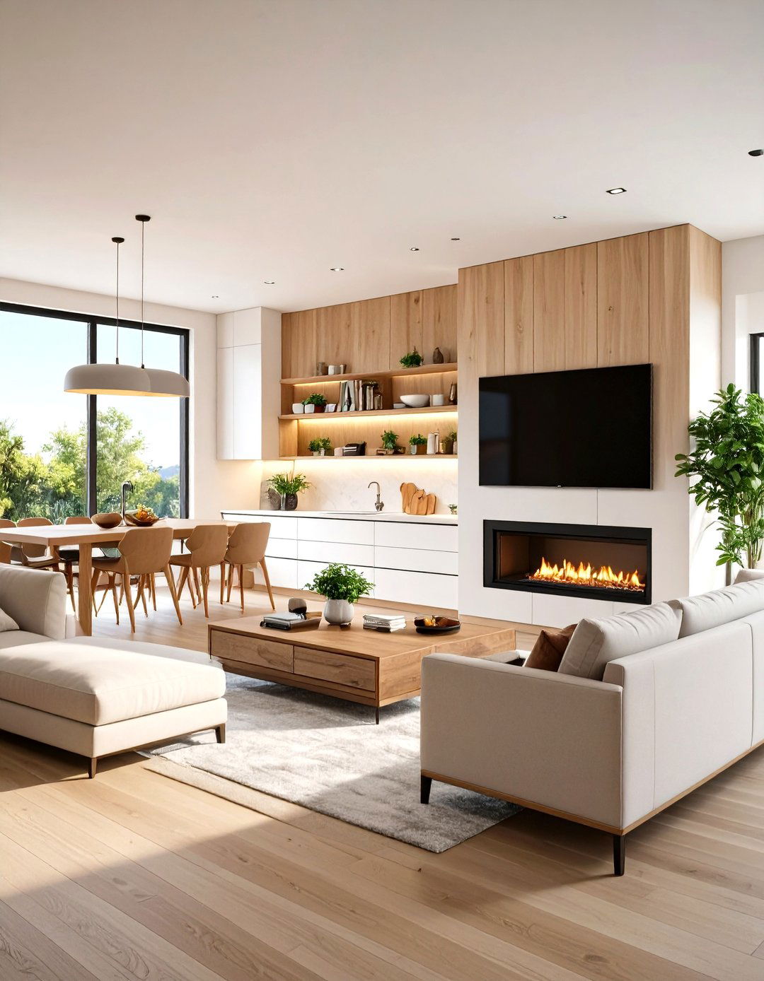 The Fireplace Adjacent Kitchen TV - 30 kitchen tv ideas