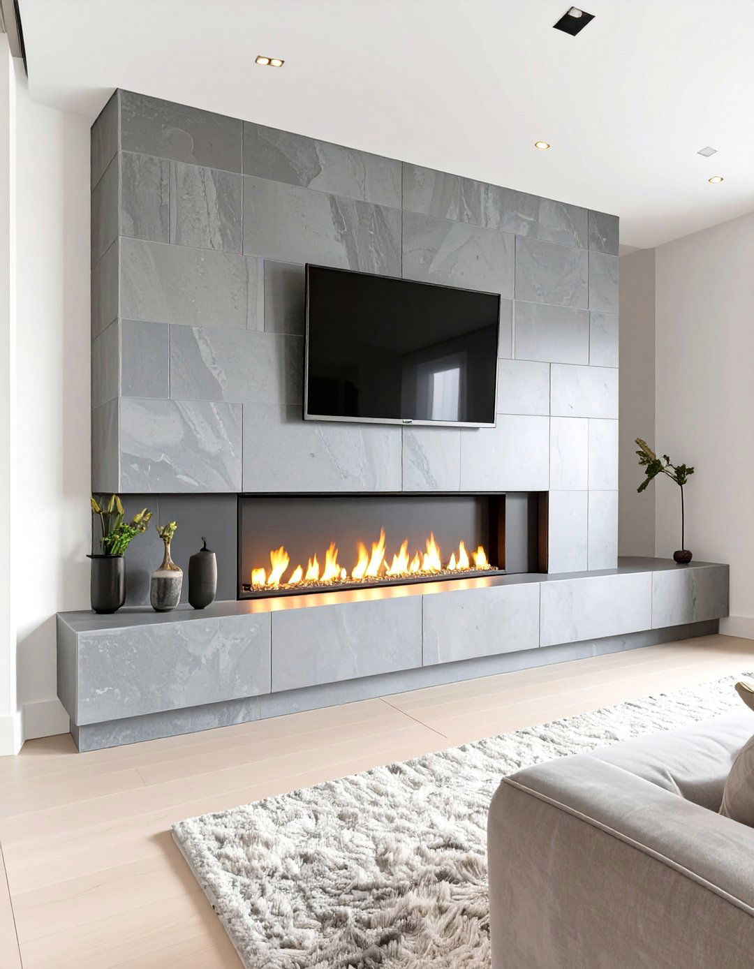 The Fireplace and TV Combination Living Room - 30 modern living room ideas with tv