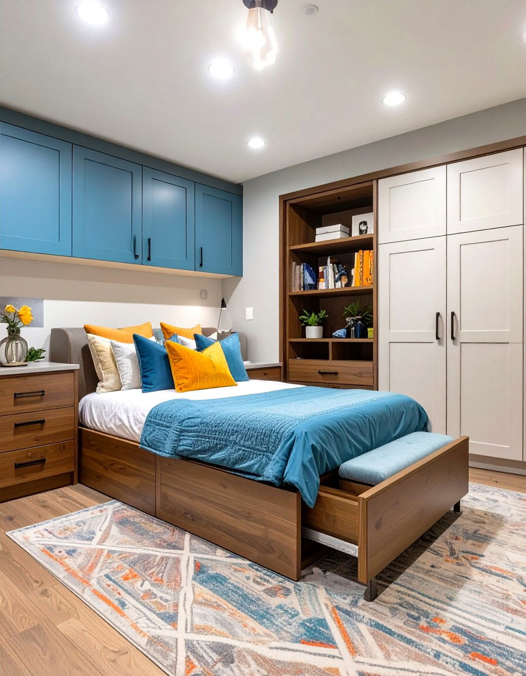 The Flexible Guest Room and Storage Area - 30 basement organization ideas