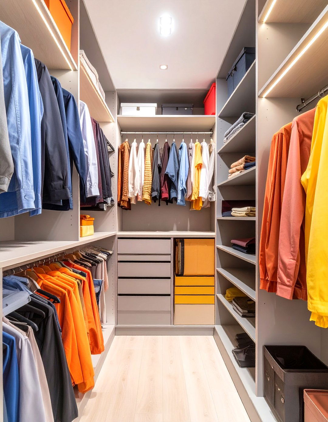The Flexible Track System Closet - 30 narrow walk in closet ideas