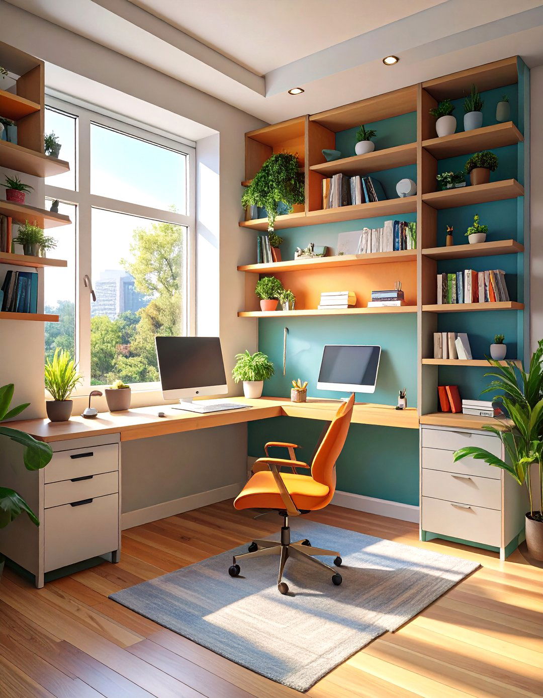 The Floating Corner Desk Solution - 30 at home office ideas