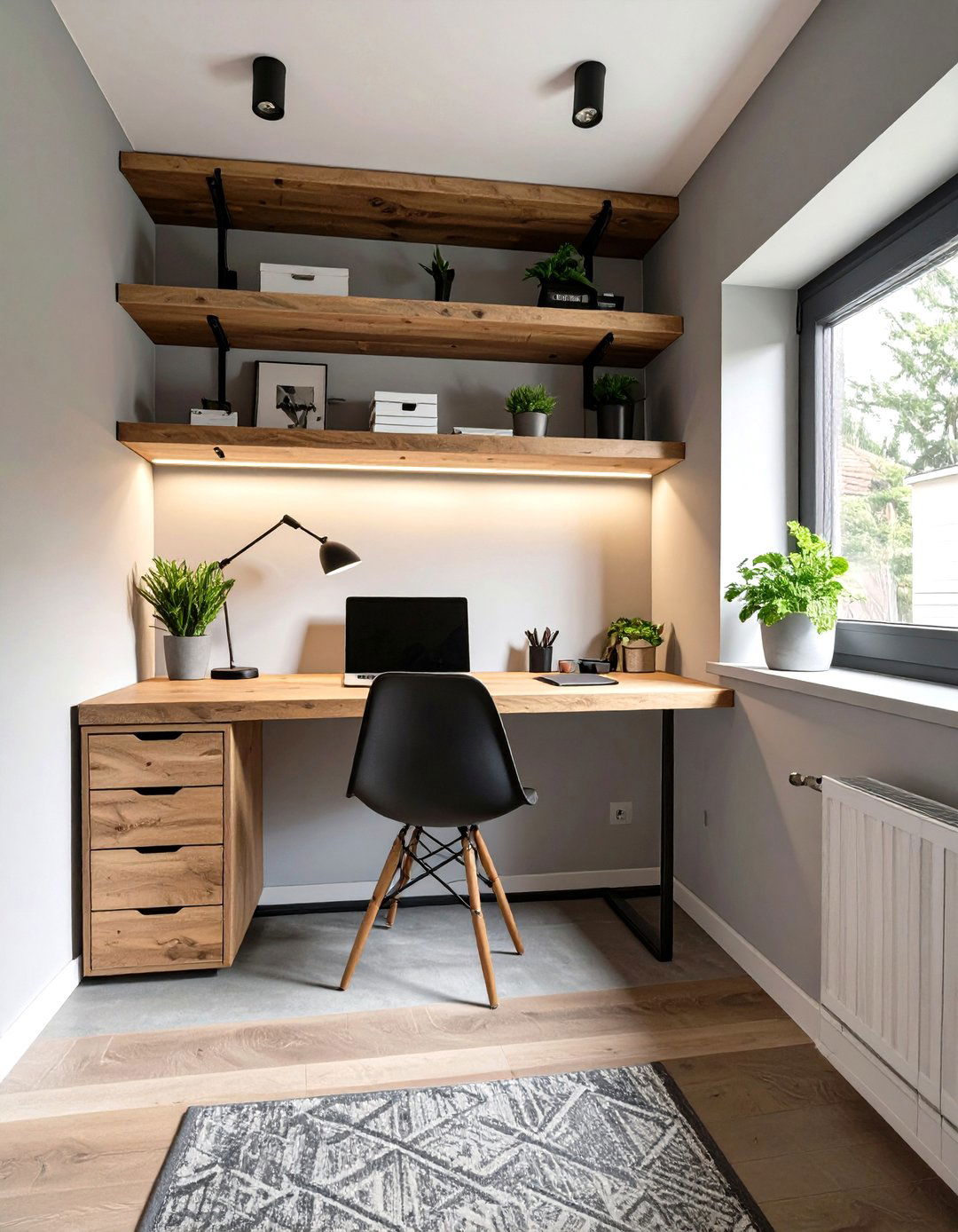 The Floating Desk Garage Office Nook - 30 garage office ideas
