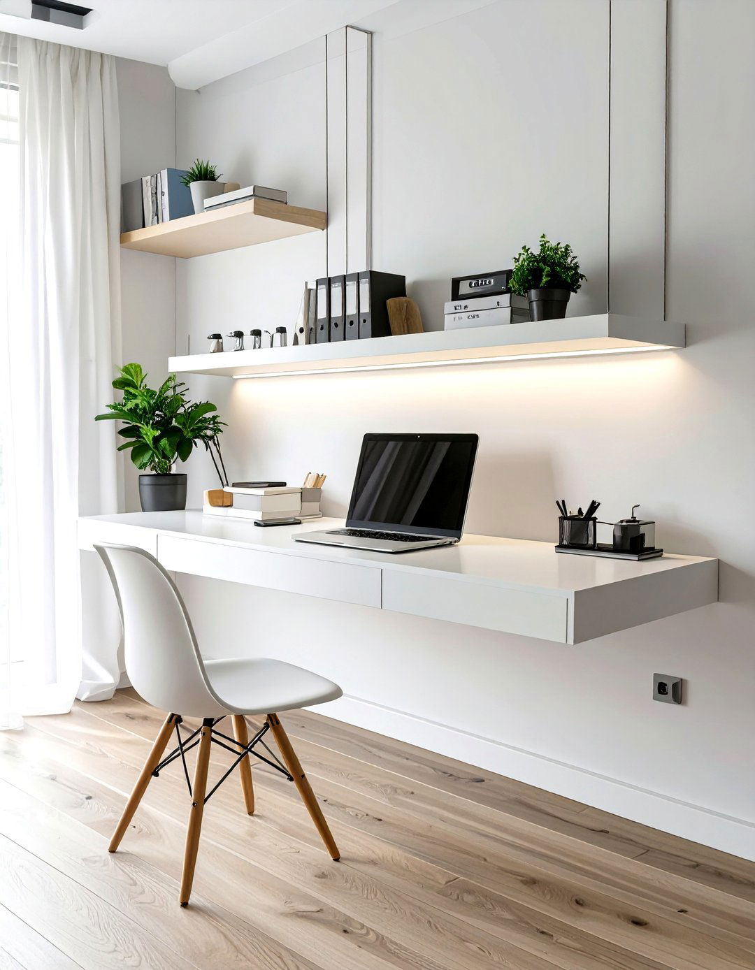 The Floating Desk Small Office - 30 modern office design ideas for small spaces