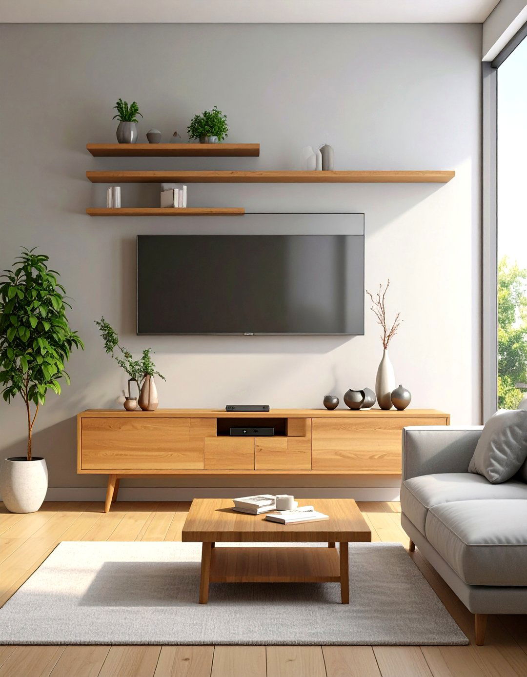 The Floating Elements Living Room - 30 minimalist living room ideas