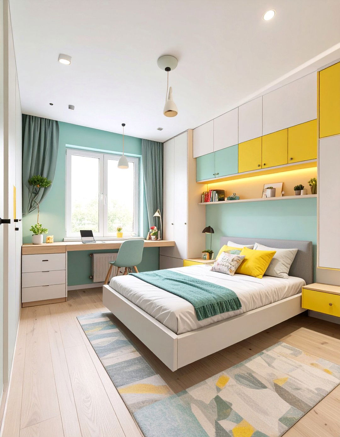 The Floating Furniture Bedroom - 30 girl bedroom ideas for small rooms