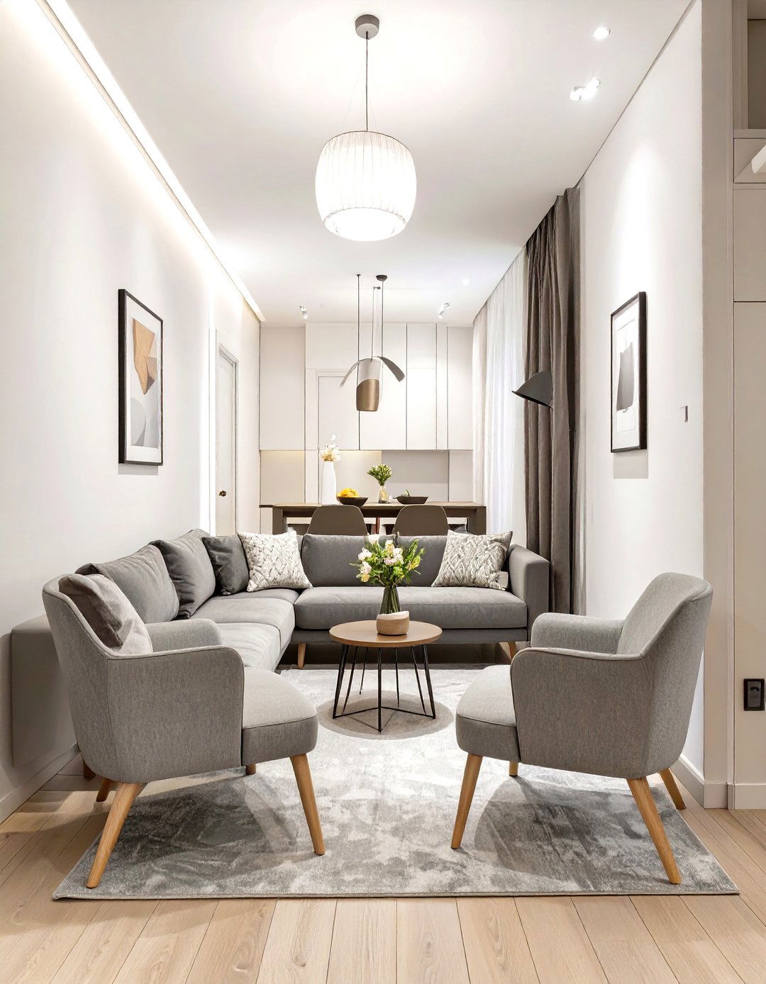 The Floating Furniture Layout - 30 narrow living room ideas