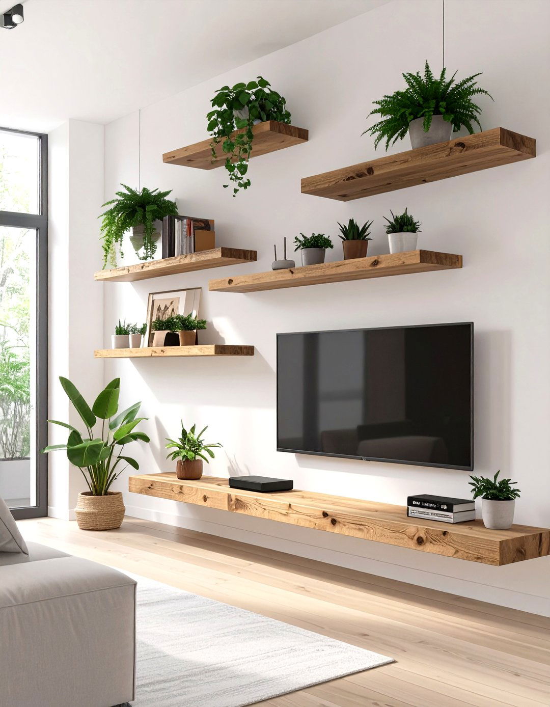 The Floating Shelves Arrangement Living Room - 30 modern living room ideas with tv