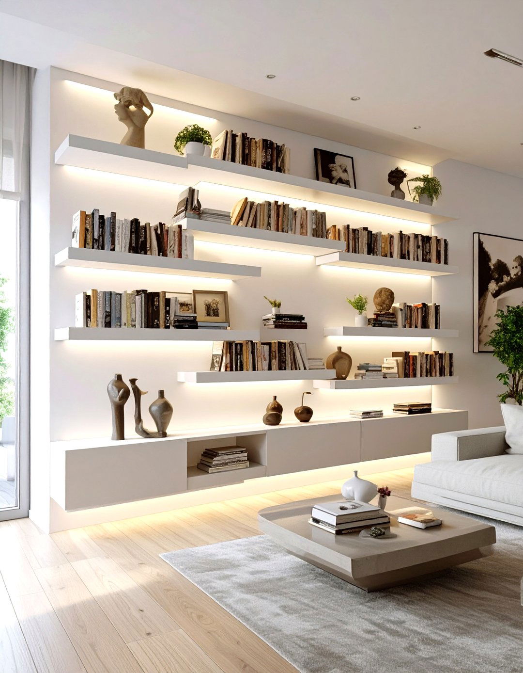 The Floating Shelves Showcase - 30 creative living room wall decor ideas