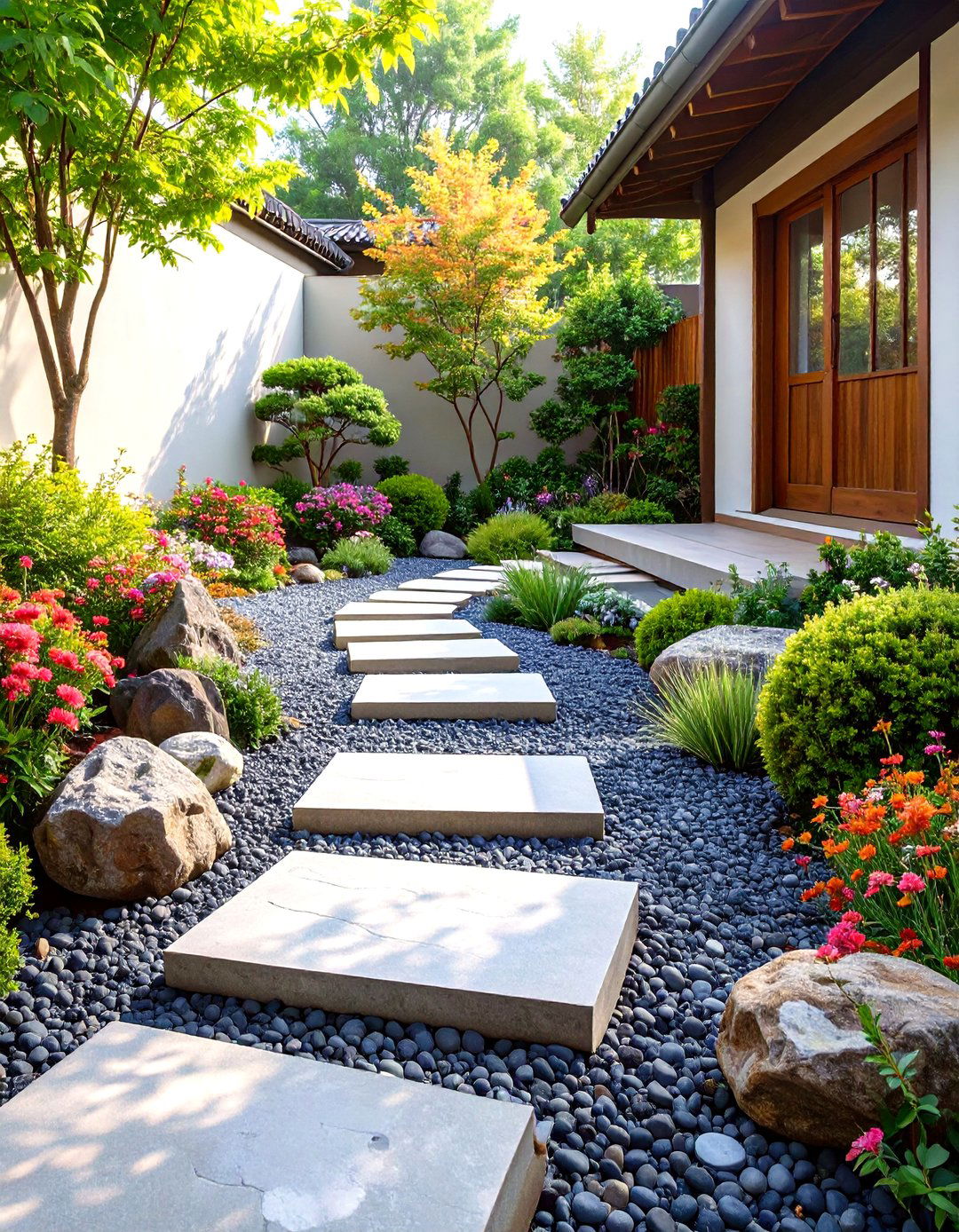 The Floating Stepping Stone Garden - 30 low maintenance japanese garden design ideas