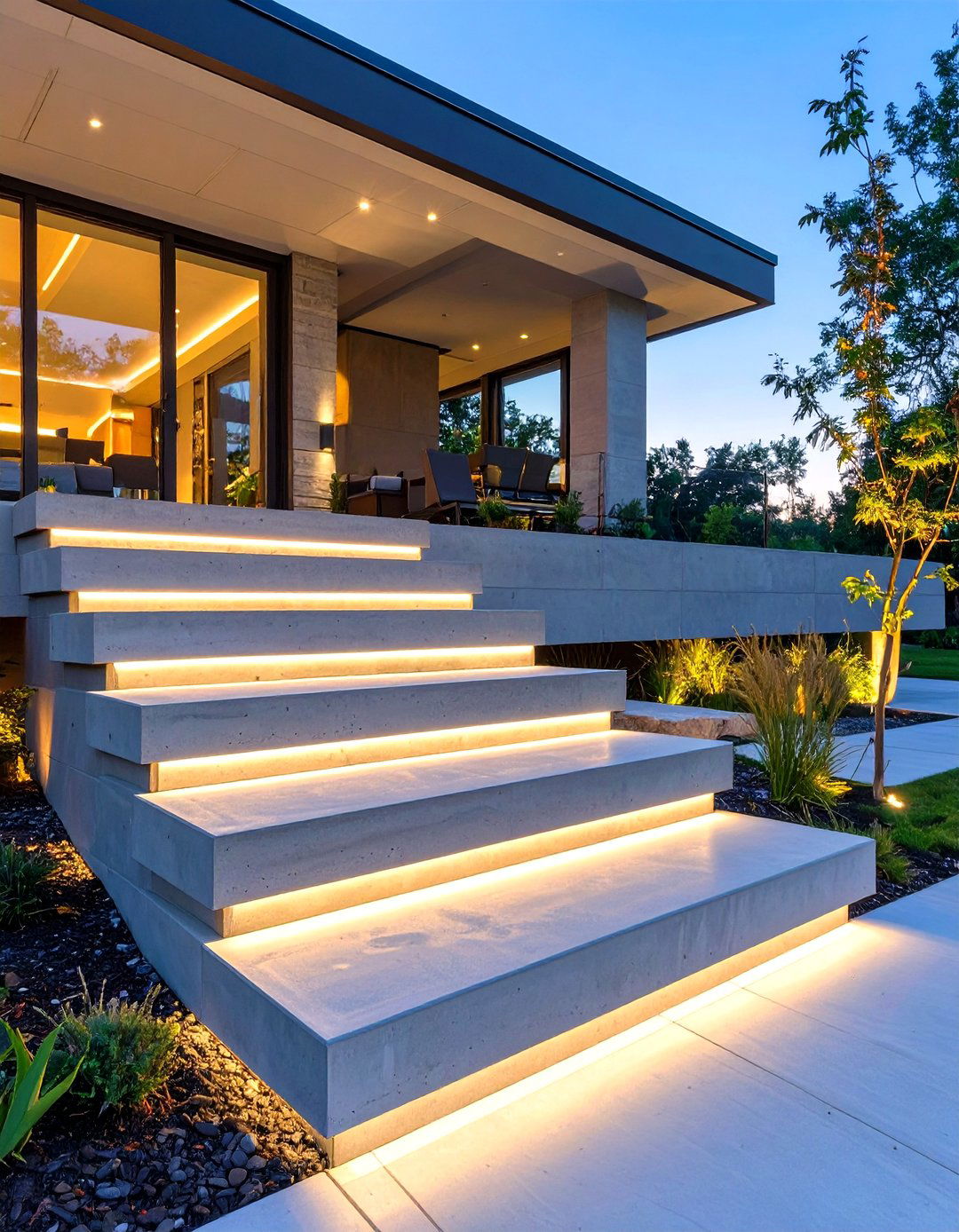 The Floating Steps Porch Entrance - 30 modern front porch ideas