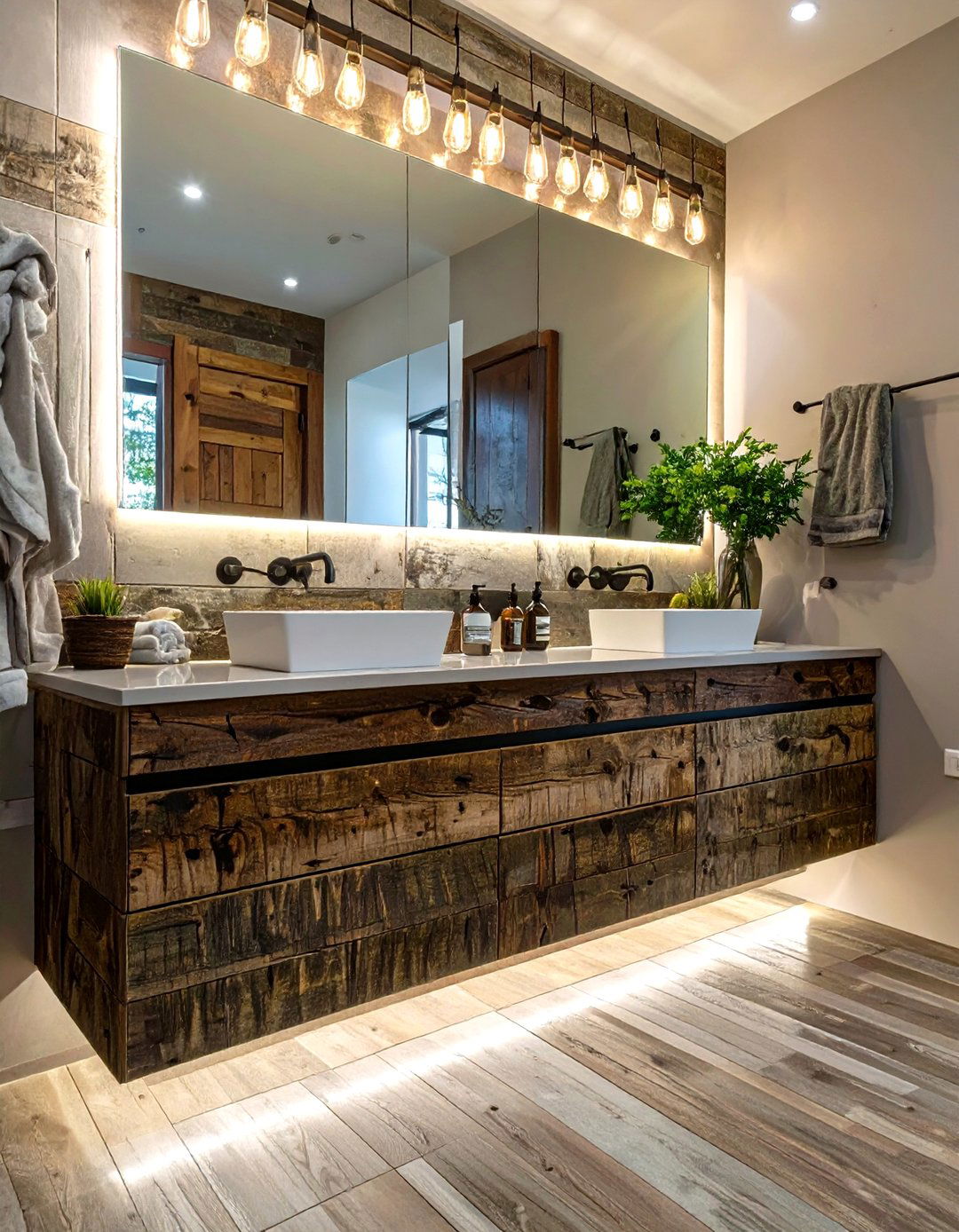 The Floating Vanity Bathroom - 30 modern rustic bathroom ideas