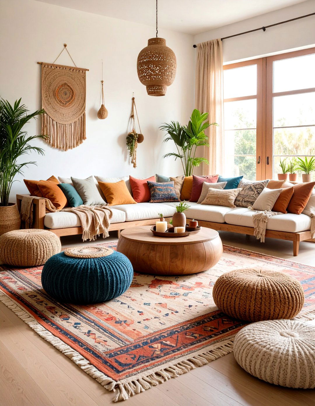 The Floor Cushion and Pouf Lounge - 30 living room seating ideas