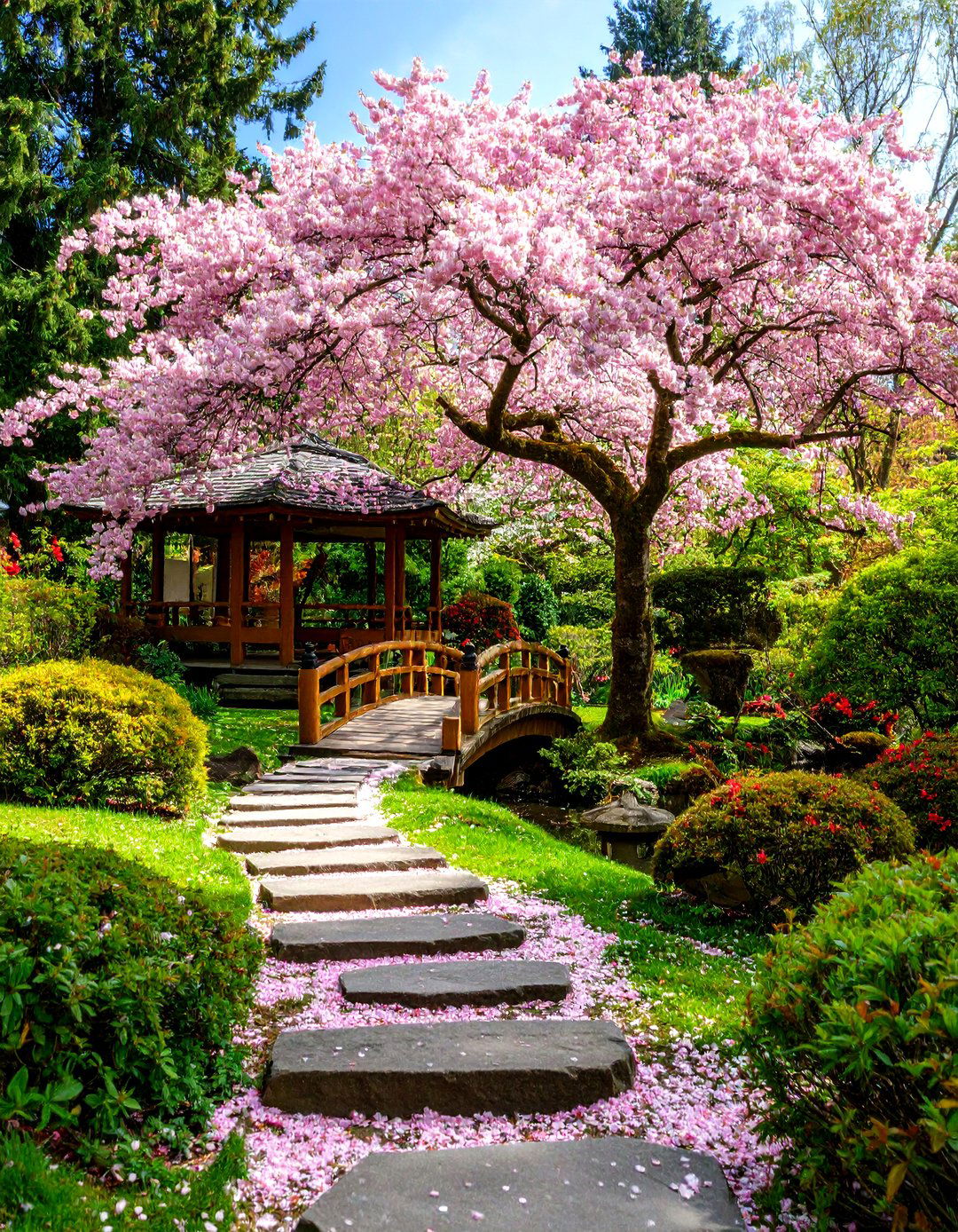 The Flowering Cherry Viewing Garden - 30 japanese garden ideas