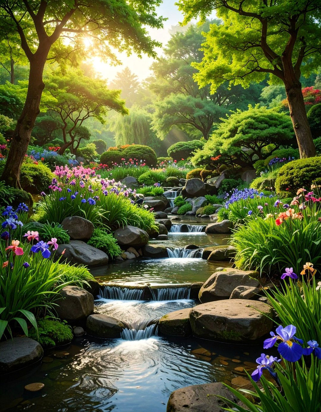 The Flowing Water Feature Garden - 30 ai zen garden design ideas