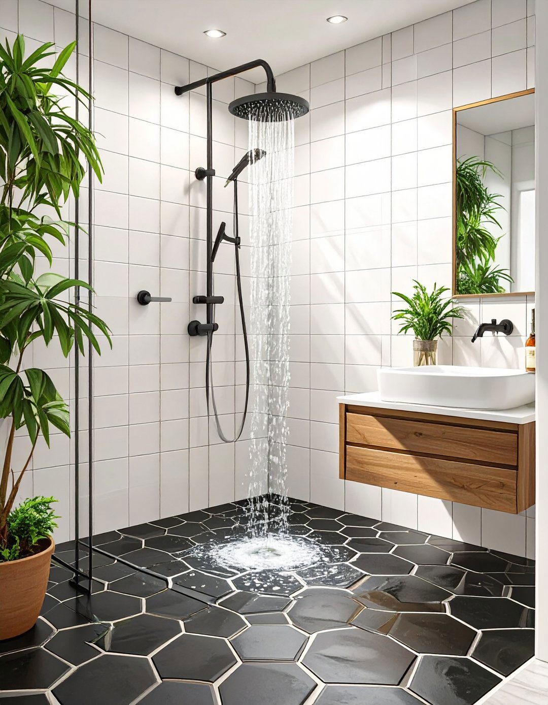The Fluted Glass Screen - 30 modern small bathroom walk in shower ideas