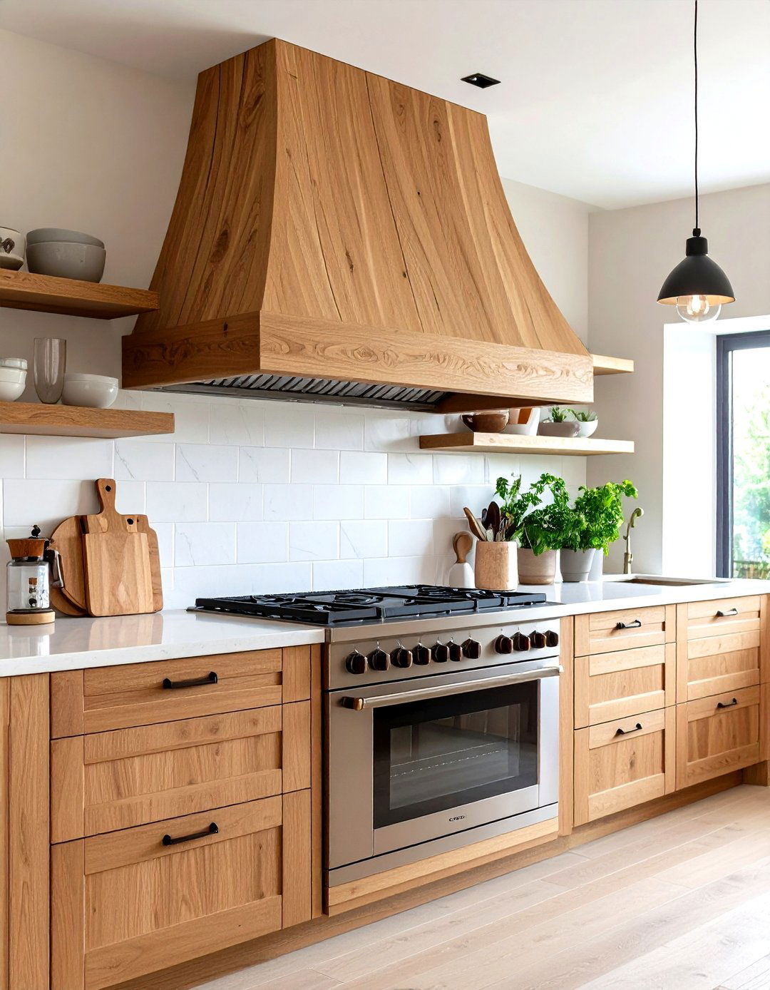 The Fluted Wood Kitchen Hood - 30 kitchen range hood ideas