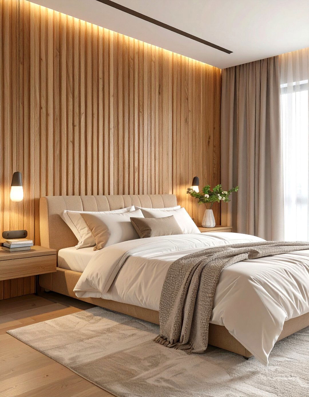 The Fluted Wood Panel Bedroom - 30 master modern luxury bedroom design ideas