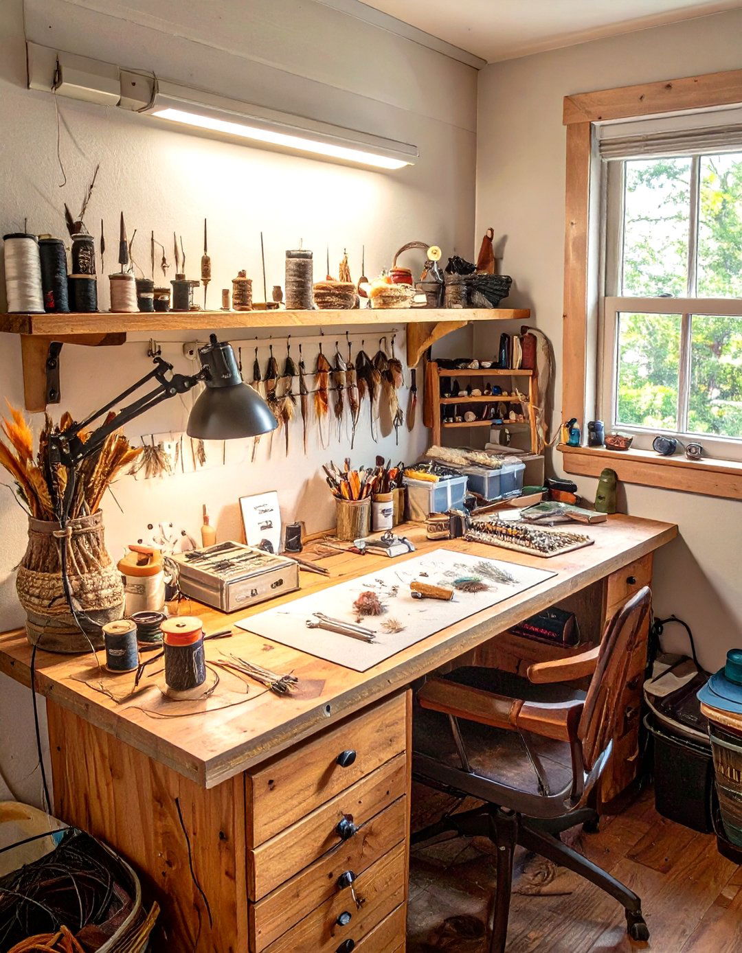 The Fly Tying and Fishing Nook Man Cave - 30 tiny small man cave ideas