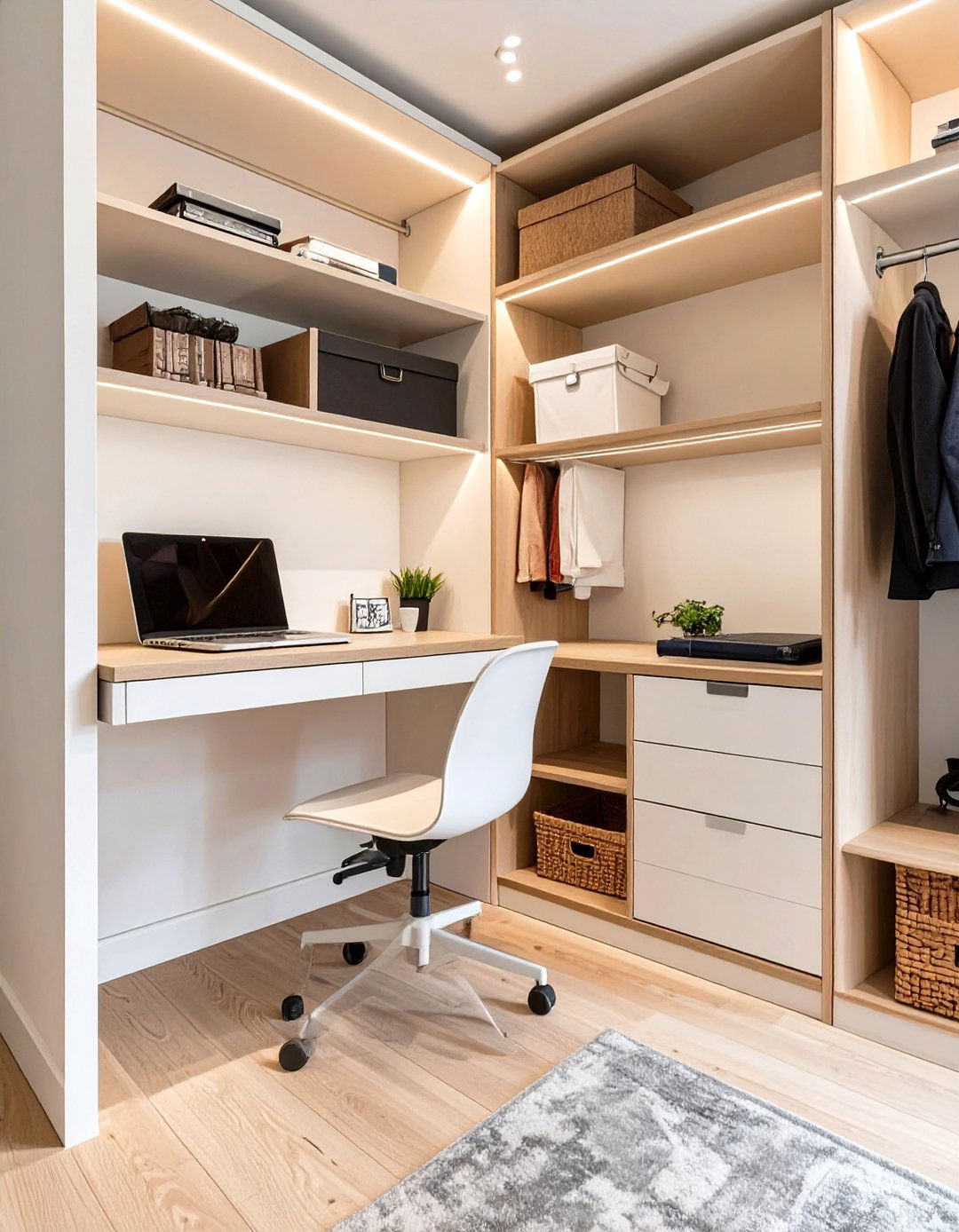 The Fold Down Murphy Desk - 30 closet office ideas
