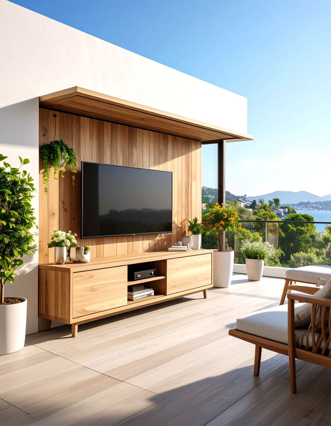 The Fold Down Murphy Style TV Cabinet - 30 diy outdoor tv ideas
