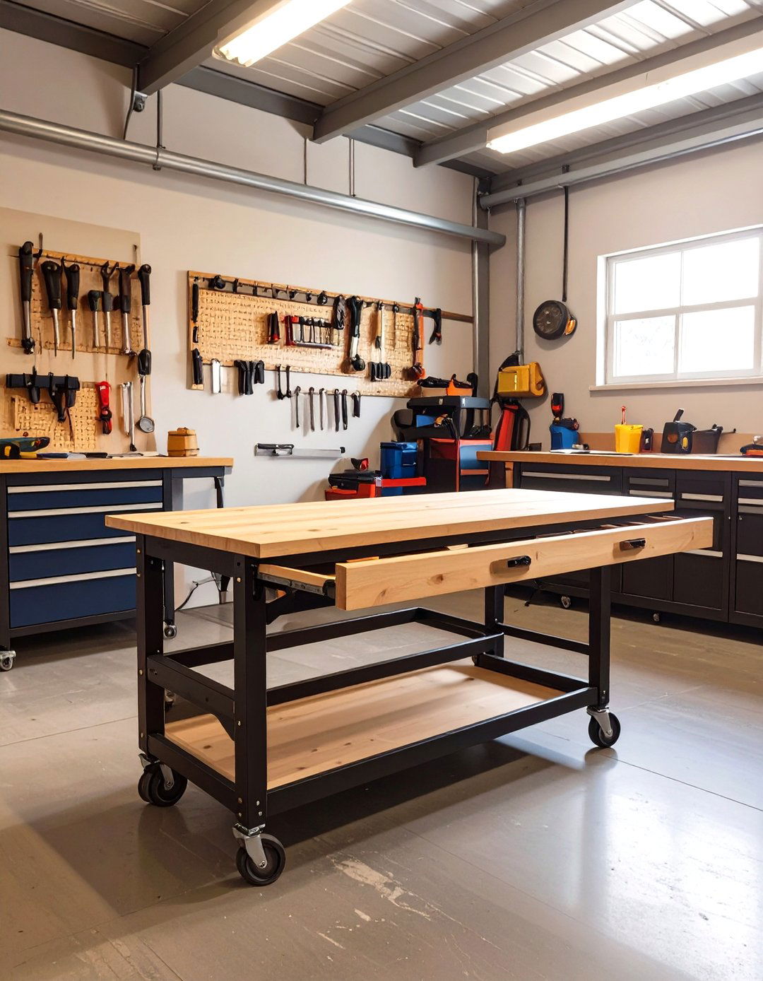 The Fold Out Mobile Garage Workbench - 30 garage work bench ideas