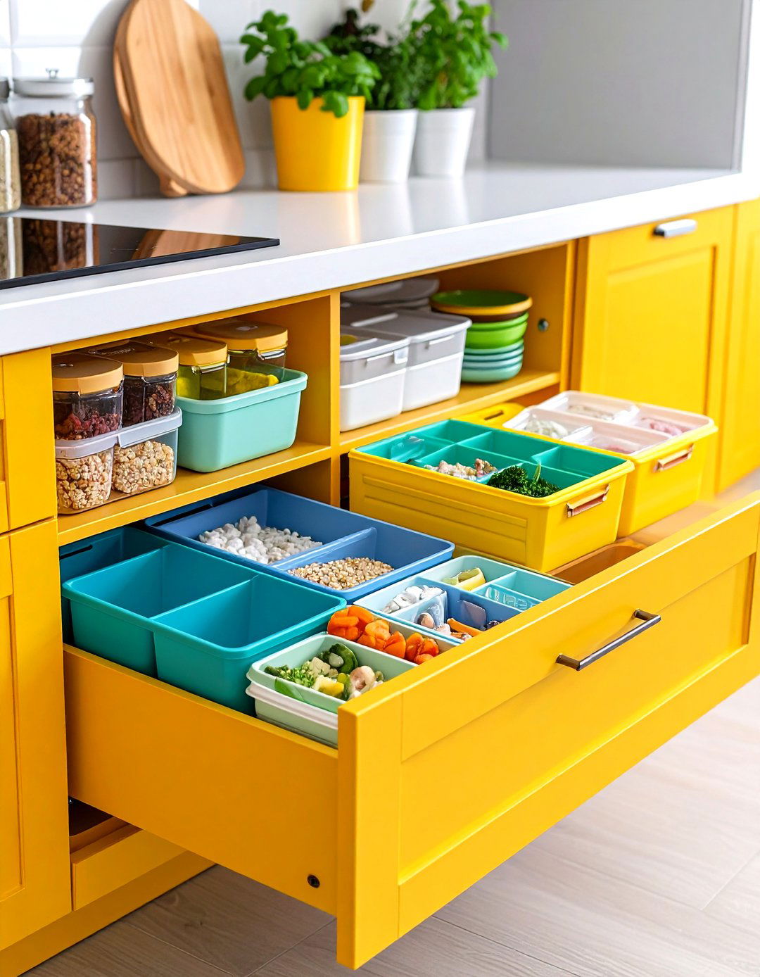 The Food Storage Container Drawer - 30 kitchen cabinet organization ideas